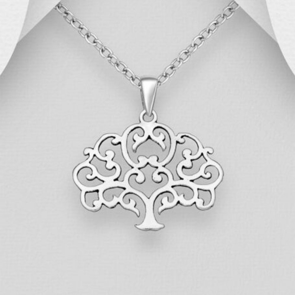 925 Sterling Silver "Tree of Life" Made in Italy 20" Necklace NEW
